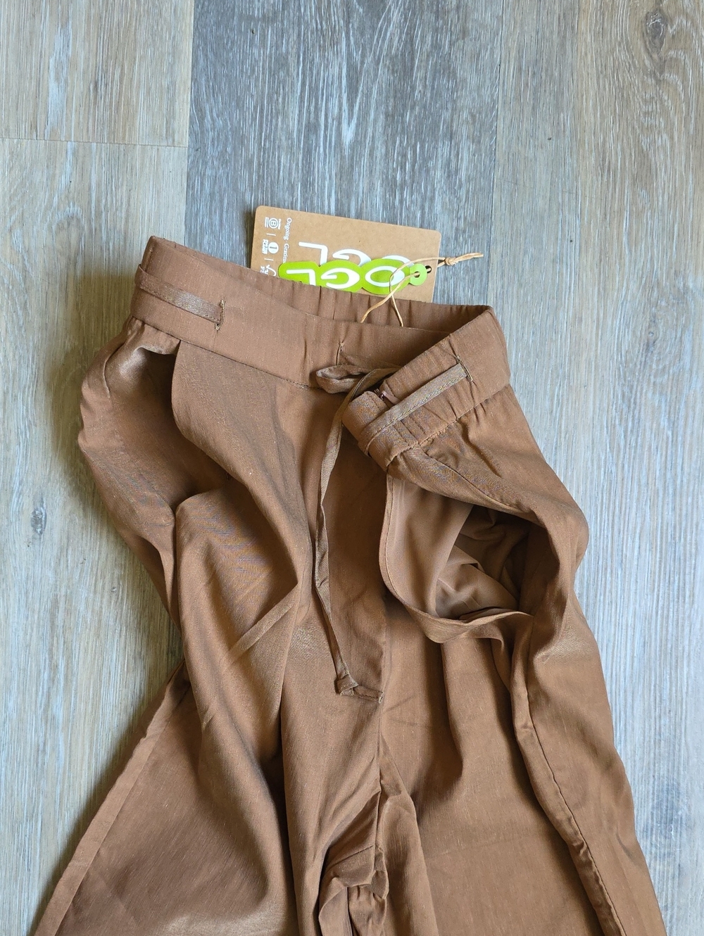 OGL Wide Leg Drawstring Pants — Brown - Picture 13 of 16